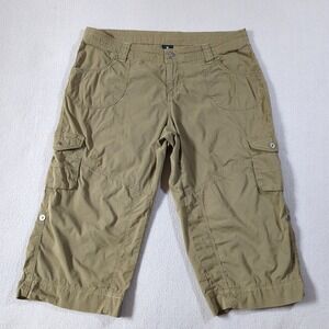 Kuhl Kontra Capri Pants Size 14 Olive Green Outdoor Hiking Roll Tab Shorts
